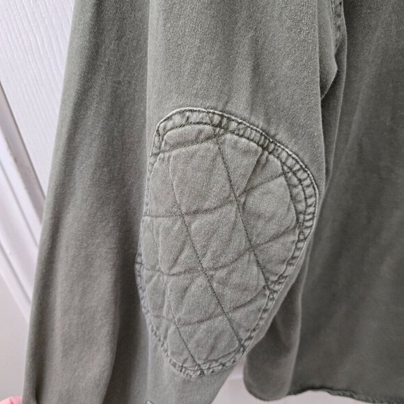 Magellan Button up shirt Quilted Mens Medium Olive Green Hunting Outdoor Cotton - Picture 8 of 9